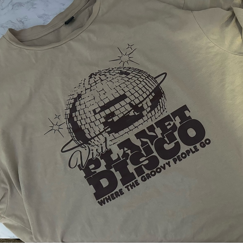 shein tan graphic tee